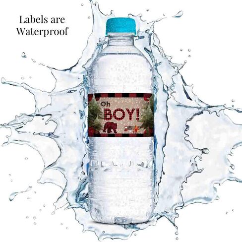 Blue Watercolor It's a Boy Baby Shower Waterproof Water Bottle Sticker Wrappers 20 Wrap Around Labels Sized 1.75" x 8.5" by AmandaCreation in Saudi Arabia