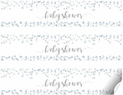 Blue Watercolor It's a Boy Baby Shower Waterproof Water Bottle Sticker Wrappers 20 Wrap Around Labels Sized 1.75" x 8.5" by AmandaCreation in Saudi Arabia