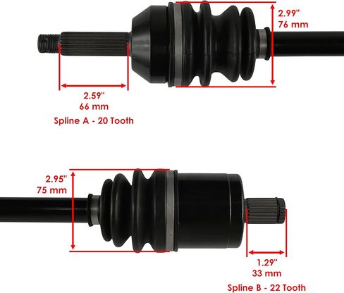 Caltric 2x Front CV Axle Compatible with Polaris Ranger 570 2015 2016 2017/1333238 in Saudi Arabia