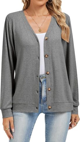 Cardigan Sweaters for Women Business Casual Lightweight Button Down Cardigans Fall Outfits Fashion Clothes in Saudi Arabia