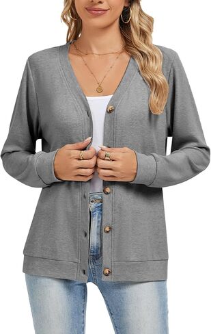 Cardigan Sweaters for Women Business Casual Lightweight Button Down Cardigans Fall Outfits Fashion Clothes in Saudi Arabia