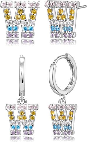 Hypoallergenic Earrings for Women Girls Sterling Silver 925-Littel Cute Kids Stud Hoop Dangle Initial Letter Earring for Girls Jewelry Present in Saudi Arabia