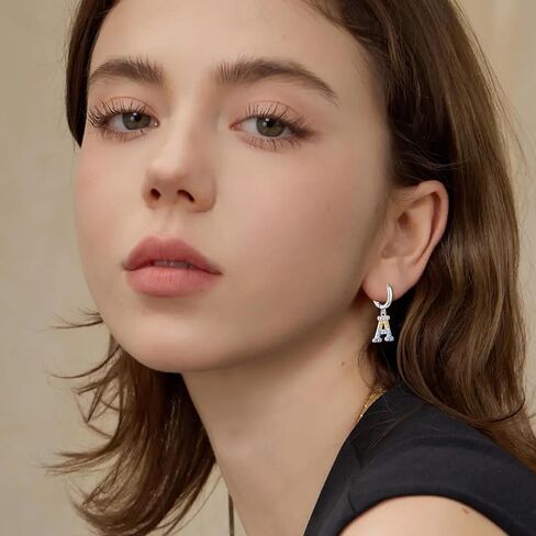 Hypoallergenic Earrings for Women Girls Sterling Silver 925-Littel Cute Kids Stud Hoop Dangle Initial Letter Earring for Girls Jewelry Present in Saudi Arabia