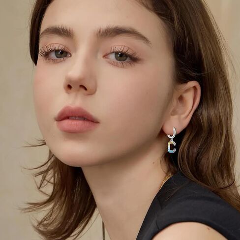Hypoallergenic Earrings for Women Girls Sterling Silver 925-Littel Cute Kids Stud Hoop Dangle Initial Letter Earring for Girls Jewelry Present in Saudi Arabia