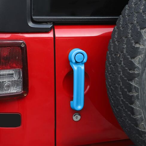 مجموعة غطاء مقبض الباب من CheroCar لسيارة Jeep JK وغطاء مقبض الباب الخلفي لسيارة جيب رانجلر JK 2007-2018 (أزرق فاتح) in Kuwait