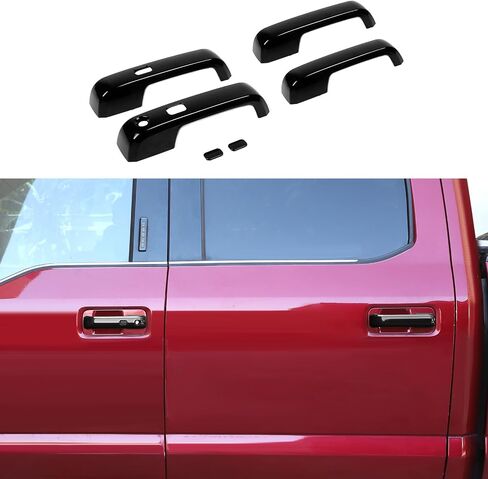 CheroCar Exterior Door Handle Cover with Smart Key Trim Decor Compatible with 2015 2016 2017 2018 2019 2020 Ford F150 F-150 4DR Outside Door Handle Protection Shell Exterior Accessories,Black 6PC in Kuwait