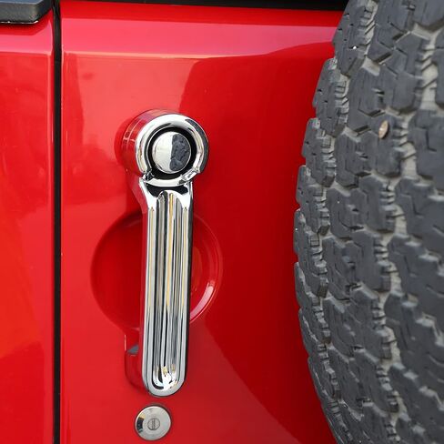 مجموعة غطاء مقبض الباب من CheroCar لسيارة Jeep JK وغطاء مقبض الباب الخلفي لسيارة جيب رانجلر JK 2007-2018 (أزرق فاتح) in Saudi Arabia