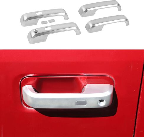 CheroCar Exterior Door Handle Cover with Smart Key Trim Decor Compatible with 2015 2016 2017 2018 2019 2020 Ford F150 F-150 4DR Outside Door Handle Protection Shell Exterior Accessories,Black 6PC in Saudi Arabia