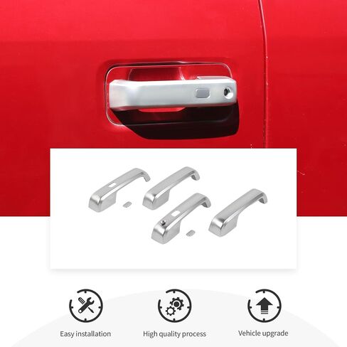 CheroCar Exterior Door Handle Cover with Smart Key Trim Decor Compatible with 2015 2016 2017 2018 2019 2020 Ford F150 F-150 4DR Outside Door Handle Protection Shell Exterior Accessories,Black 6PC in Saudi Arabia