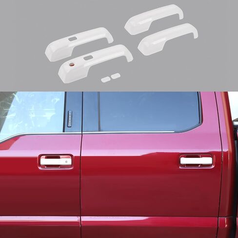 CheroCar Exterior Door Handle Cover with Smart Key Trim Decor Compatible with 2015 2016 2017 2018 2019 2020 Ford F150 F-150 4DR Outside Door Handle Protection Shell Exterior Accessories,Black 6PC in Kuwait