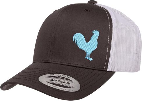 Adjustable Baseball Cap | Embroidered Rooster Farm Trucker Hat for Men & Women | Mesh Back Snapback Hat in Kuwait