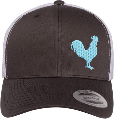 Adjustable Baseball Cap | Embroidered Rooster Farm Trucker Hat for Men & Women | Mesh Back Snapback Hat in Kuwait