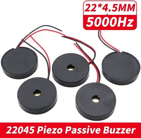 10PCS 22045 5000Hz Passive Buzzer with Wire Piezoelectric Speaker 22MM 22 * 4.5MM 22x4.mm 30V Low Power Consumption Electronic DIY in Saudi Arabia
