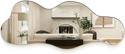 Irregular Wall Mirror Asymmetrical Mirror, 39"x 16" Wall Mirror for Bathroom Bedroom Living Room Entryway, Modern Decorative Mirror Hanging in Saudi Arabia