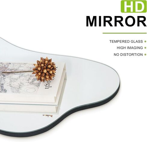 Irregular Wall Mirror Asymmetrical Mirror, 39"x 16" Wall Mirror for Bathroom Bedroom Living Room Entryway, Modern Decorative Mirror Hanging in Saudi Arabia