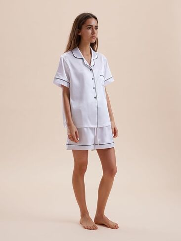 Satin Pajamas for Women Set Bridal Party Silk Pajama Bridesmaid Pjs Wedding PJ for Ladies Sleepwear Loungewear in Saudi Arabia