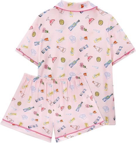 American Trends Button Down Pajamas for Women Set - 2 Piece Sleepwear with Lapel & Breathable LoungeWear PJ Sets for Women in Saudi Arabia