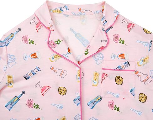 American Trends Button Down Pajamas for Women Set - 2 Piece Sleepwear with Lapel & Breathable LoungeWear PJ Sets for Women in Saudi Arabia