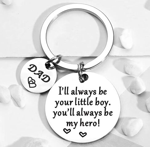 Father's/Mother'Day Birthday Gift from Daughter Son.I'll always be your little boy/girl.you'll always be my hero keychain in Saudi Arabia