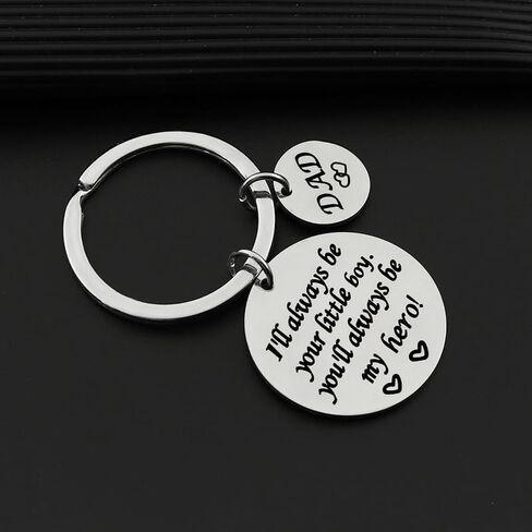 Father's/Mother'Day Birthday Gift from Daughter Son.I'll always be your little boy/girl.you'll always be my hero keychain in Saudi Arabia