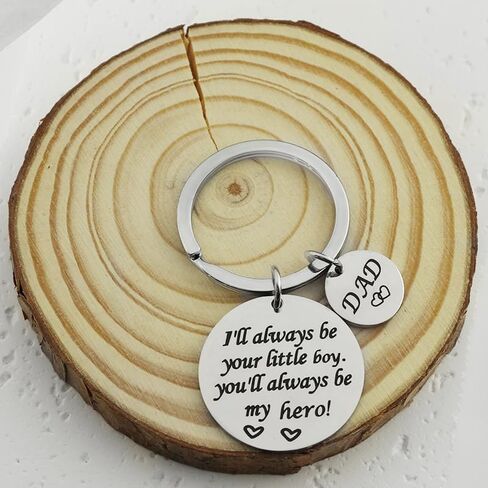 Father's/Mother'Day Birthday Gift from Daughter Son.I'll always be your little boy/girl.you'll always be my hero keychain in Saudi Arabia