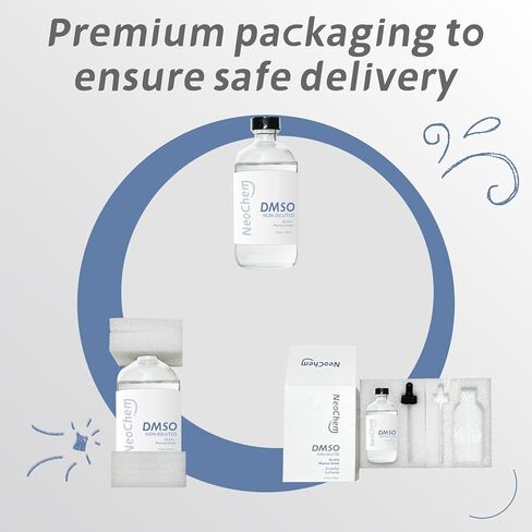 ثنائي ميثيل سلفوكسيد (DMSO) سائل نقي بنسبة 99.95% |4 أونصة. DMSO فارما الصف غير المخفف | غير مخفف وعديم الرائحة، موجود في زجاجة زجاجية فاخرة in Kuwait