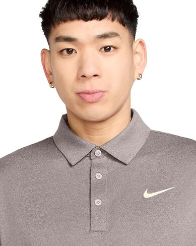 بولو جولف Dri-FIT Tour للرجال من Nike، تمدد في 4 اتجاهات، يتخلص من العرق، ياقة منظمة، شعار Swoosh على الصدر والظهر، ألوان موسمية (بني باروكي | عاجي شاحب (هيذر)، متوسط) in Saudi Arabia