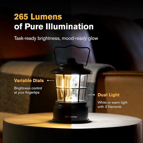 LUXPRO LP1535 265 Lumen Retro LED Lantern - Battery-Powered Emergency Lantern - LED Lamp for Power Outages, Emergency Kit, or Survival Pack - Blue - 2-Pack in Kuwait