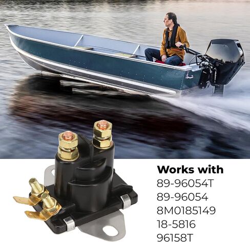 89 96054T 8M0185149 18-5816 96158T 12V Starter Solenoid Trim Outboard Fit for Mercruiser Mercury Marine – New Heavy Duty Replacement Engine Part – Replaces with Flat Bracket Compatible HP Engine in Saudi Arabia