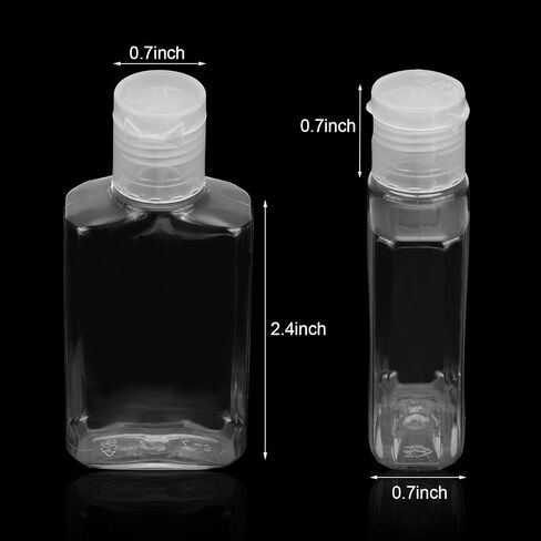 Patelai 50 Pcs Clear Empty Travel Bottles 30 ml/ 1 oz Flip Cap Empty Hand Sanitizer Bottles Container Portable Refillable Flip-top Container for Travel Outdoor Camping Business Trip in Saudi Arabia