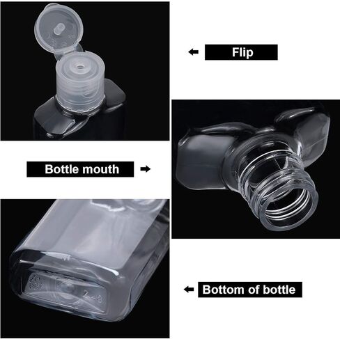 Patelai 50 Pcs Clear Empty Travel Bottles 30 ml/ 1 oz Flip Cap Empty Hand Sanitizer Bottles Container Portable Refillable Flip-top Container for Travel Outdoor Camping Business Trip in Saudi Arabia