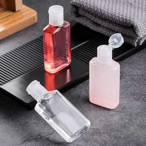 Patelai 50 Pcs Clear Empty Travel Bottles 30 ml/ 1 oz Flip Cap Empty Hand Sanitizer Bottles Container Portable Refillable Flip-top Container for Travel Outdoor Camping Business Trip in Saudi Arabia