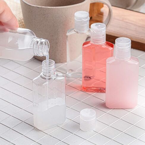 Patelai 50 Pcs Clear Empty Travel Bottles 30 ml/ 1 oz Flip Cap Empty Hand Sanitizer Bottles Container Portable Refillable Flip-top Container for Travel Outdoor Camping Business Trip in Saudi Arabia