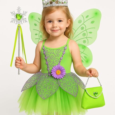 ToLaFio Tinkerbell Costume for Girls Princess Tinker Bell Halloween Costume Kids Dress up Fancy Gown Christmas Birthday Party in Saudi Arabia
