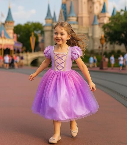 Princess Tiana Costume for Girls Green Frog Fairy Fancy Dress Halloween Birthday Party Outfits Clothes in Saudi Arabia