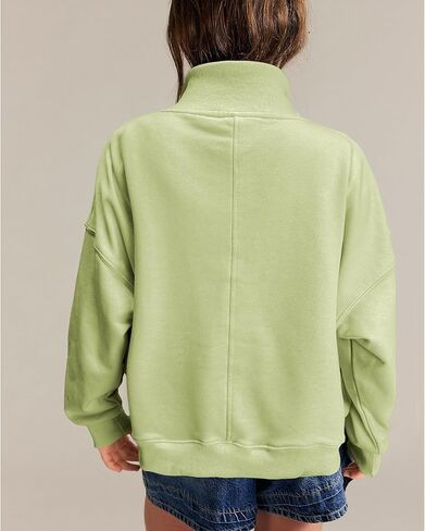 بلوزات كاجوال للنساء، بلوفر عصري بأكمام طويلة وربع أزرار، وقمصان خفيفة الوزن، وملابس خريفية فضفاضة in Kuwait