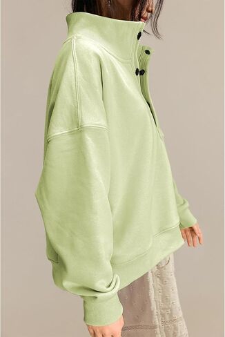 بلوزات كاجوال للنساء، بلوفر عصري بأكمام طويلة وربع أزرار، وقمصان خفيفة الوزن، وملابس خريفية فضفاضة in Kuwait