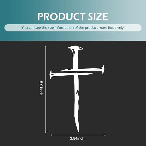 ملصق Cross of Nails، ملصق فينيل مقاوم للماء قابل للإزالة للسيارات والشاحنات والدراجات النارية وأجهزة الكمبيوتر المحمولة وملصق النوافذ (أبيض) in Kuwait