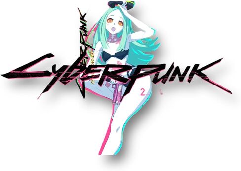 KOZUKI Cyberpunk Vinyl Sticker - Blue, Yellow - Waterproof Reflective Car Decal - Gaming Car Decor in Saudi Arabia