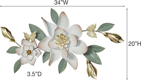 Touch of Class Magnolia Grace Floral Metal Wall Topper in Saudi Arabia