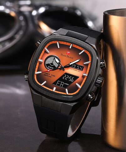 Mens Watches Unique Fashion Casual Watches for Men Analog Digital Luminous Chronograph Multifunctional Sprot Quartz Wrist Watch with Silicone Strap Elegant Gifts for Men in Saudi Arabia