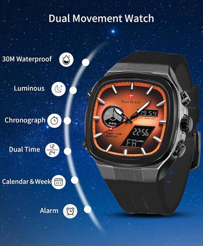 Mens Watches Unique Fashion Casual Watches for Men Analog Digital Luminous Chronograph Multifunctional Sprot Quartz Wrist Watch with Silicone Strap Elegant Gifts for Men in Saudi Arabia