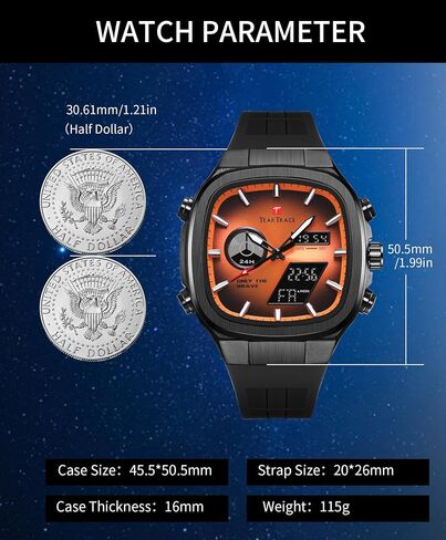 Mens Watches Unique Fashion Casual Watches for Men Analog Digital Luminous Chronograph Multifunctional Sprot Quartz Wrist Watch with Silicone Strap Elegant Gifts for Men in Saudi Arabia