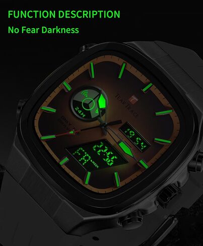 Mens Watches Unique Fashion Casual Watches for Men Analog Digital Luminous Chronograph Multifunctional Sprot Quartz Wrist Watch with Silicone Strap Elegant Gifts for Men in Saudi Arabia