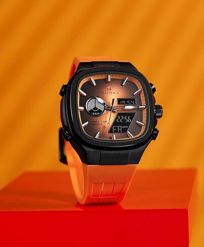 Mens Watches Unique Fashion Casual Watches for Men Analog Digital Luminous Chronograph Multifunctional Sprot Quartz Wrist Watch with Silicone Strap Elegant Gifts for Men in Kuwait