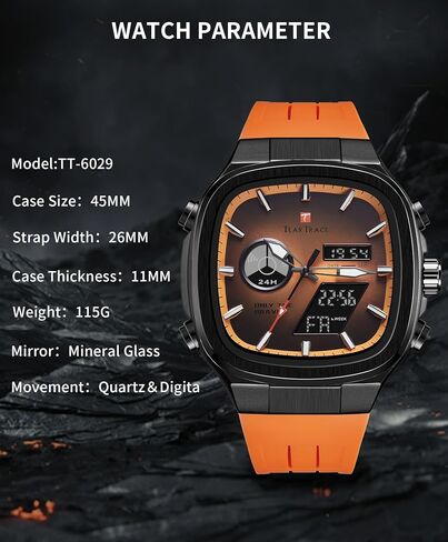 Mens Watches Unique Fashion Casual Watches for Men Analog Digital Luminous Chronograph Multifunctional Sprot Quartz Wrist Watch with Silicone Strap Elegant Gifts for Men in Kuwait