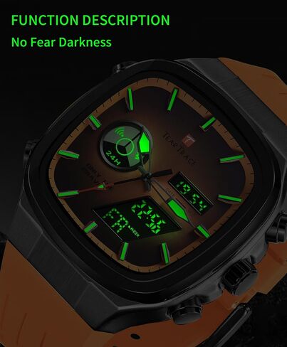 Mens Watches Unique Fashion Casual Watches for Men Analog Digital Luminous Chronograph Multifunctional Sprot Quartz Wrist Watch with Silicone Strap Elegant Gifts for Men in Kuwait