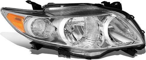 ‎DNA MOTORING OEM-HL-0152-R Right Side Headlight Compatible with 20-23 Toyota Corolla Sedan,Fits Base/L/LE Models,Black Housing Clear Lens Amber Reflector in Saudi Arabia