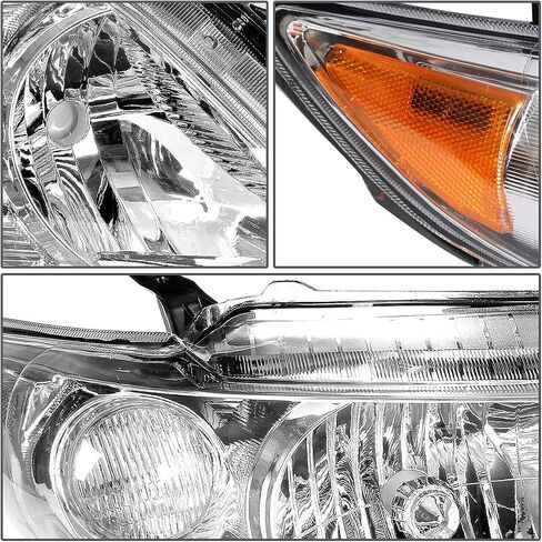 ‎DNA MOTORING OEM-HL-0152-R Right Side Headlight Compatible with 20-23 Toyota Corolla Sedan,Fits Base/L/LE Models,Black Housing Clear Lens Amber Reflector in Saudi Arabia