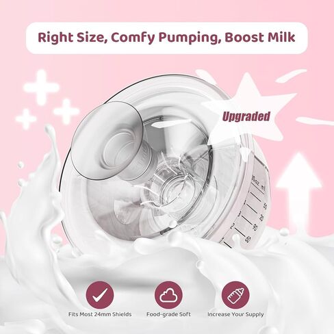 Flange Insert 17mm for 24mm Flange/Shield of Most Pumps, Flange Sizing Kit with Storage Box, Silicone Breast Pump Flange Insert, Cleaning Brush, Pumping Breastfeeding Essentials, 4PCS 17mm in Saudi Arabia
